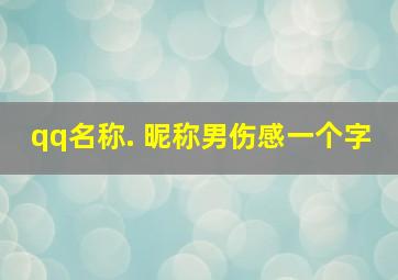 qq名称. 昵称男伤感一个字